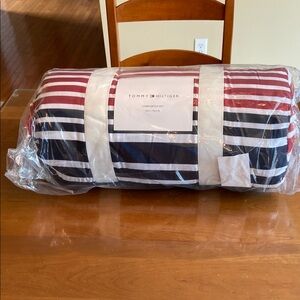 Tommy Hilfiger Red & Navy Striped Comforter Set